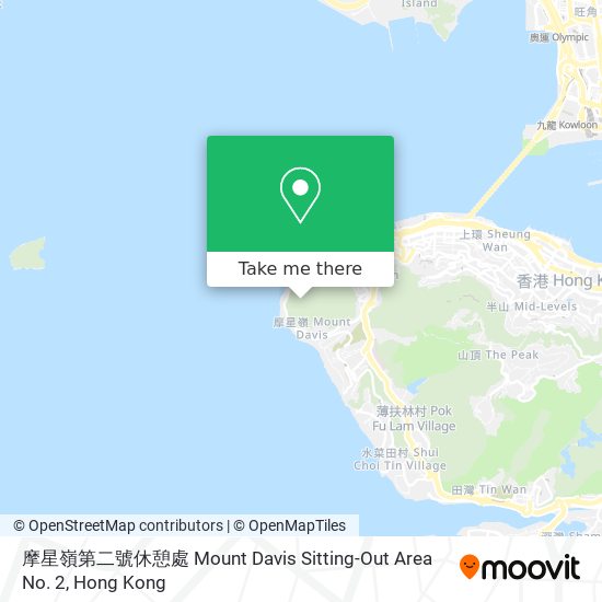 摩星嶺第二號休憩處 Mount Davis Sitting-Out Area No. 2 map