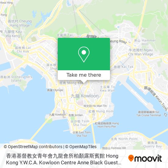 香港基督教女青年會九龍會所柏顏露斯賓館 Hong Kong Y.W.C.A. Kowloon Centre Anne Black Guest House地圖