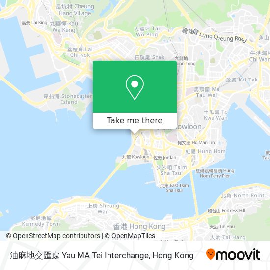 油麻地交匯處 Yau MA Tei Interchange map