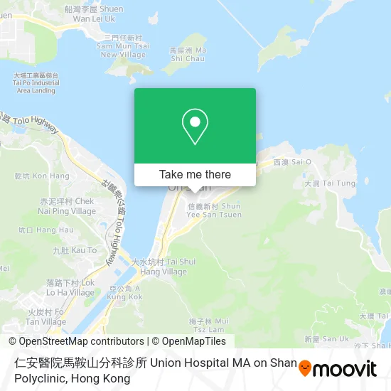 仁安醫院馬鞍山分科診所 Union Hospital MA on Shan Polyclinic地圖