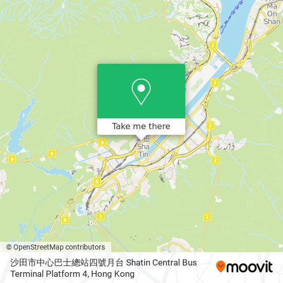沙田市中心巴士總站四號月台 Shatin Central Bus Terminal Platform 4 map