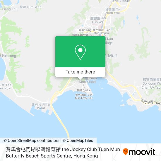 賽馬會屯門蝴蝶灣體育館 the Jockey Club Tuen Mun Butterfly Beach Sports Centre地圖