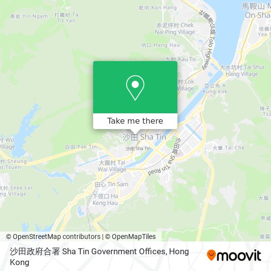 沙田政府合署 Sha Tin Government Offices map