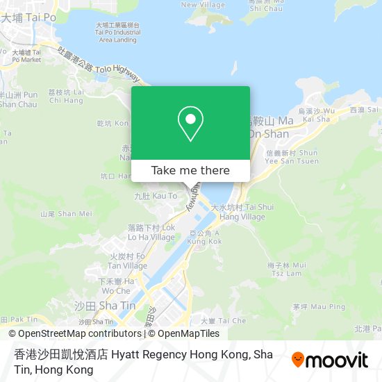 香港沙田凱悅酒店 Hyatt Regency Hong Kong, Sha Tin地圖