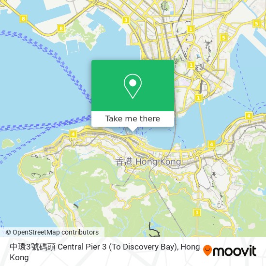 中環3號碼頭 Central Pier 3 (To Discovery Bay) map