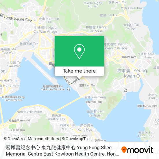 容鳳書紀念中心 東九龍健康中心 Yung Fung Shee Memorial Centre East Kowloon Health Centre map