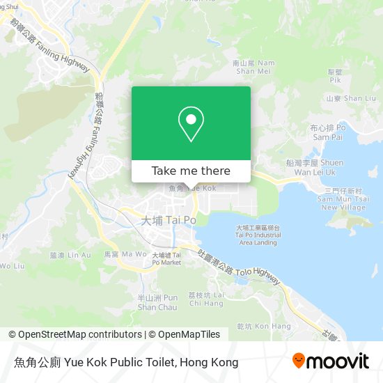 魚角公廁 Yue Kok Public Toilet map