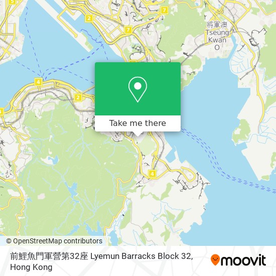 前鯉魚門軍營第32座 Lyemun Barracks Block 32 map