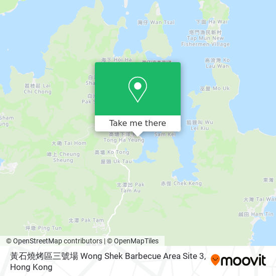 黃石燒烤區三號場 Wong Shek Barbecue Area Site 3 map