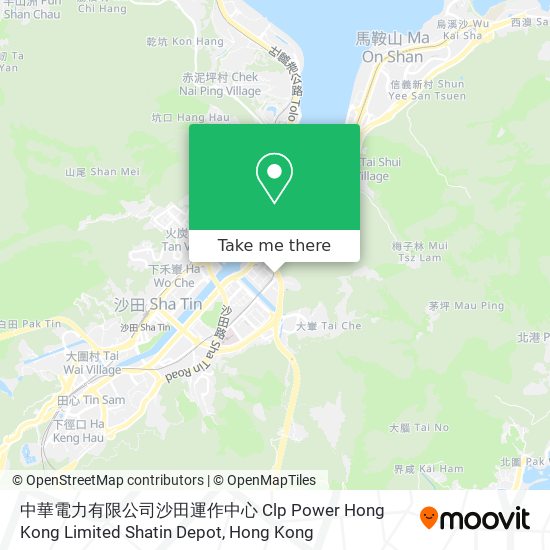 中華電力有限公司沙田運作中心 Clp Power Hong Kong Limited Shatin Depot map