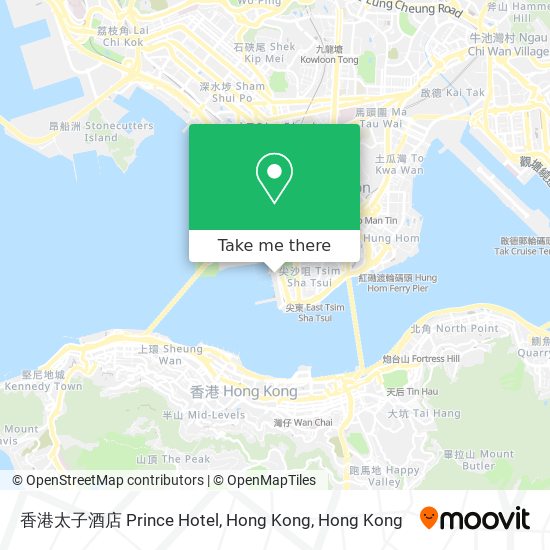 香港太子酒店 Prince Hotel, Hong Kong map