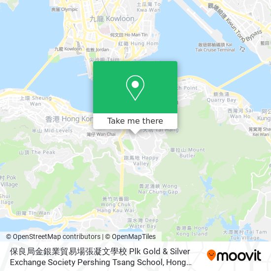 保良局金銀業貿易場張凝文學校 Plk Gold & Silver Exchange Society Pershing Tsang School map