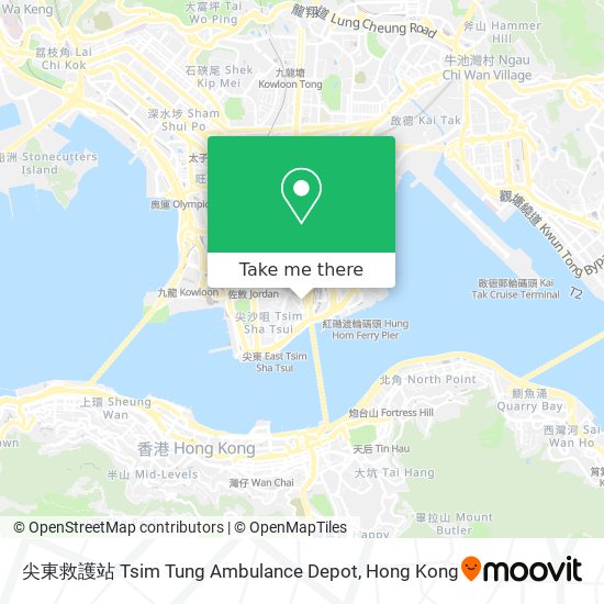 尖東救護站 Tsim Tung Ambulance Depot map