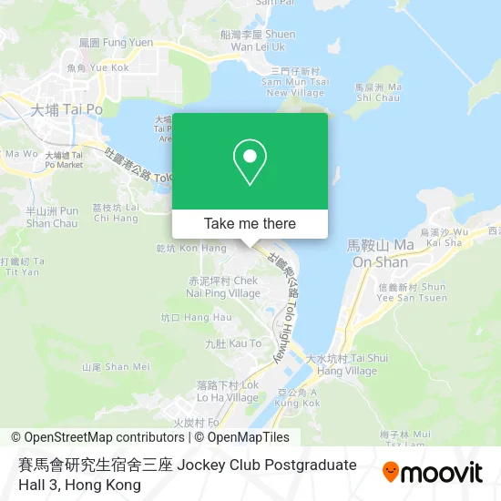 賽馬會研究生宿舍三座 Jockey Club Postgraduate Hall 3地圖