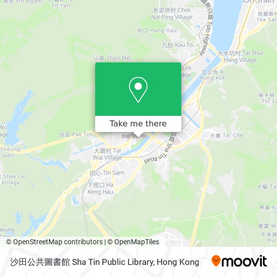 沙田公共圖書館 Sha Tin Public Library map
