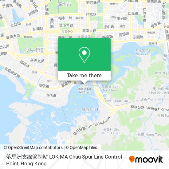 落馬洲支線管制站 LOK MA Chau Spur Line Control Point map