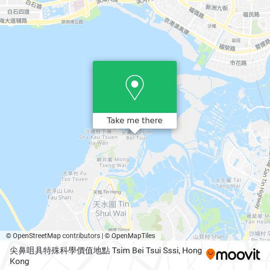 尖鼻咀具特殊科學價值地點 Tsim Bei Tsui Sssi map