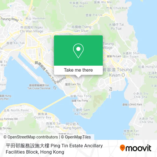 平田邨服務設施大樓 Ping Tin Estate Ancillary Facilities Block地圖