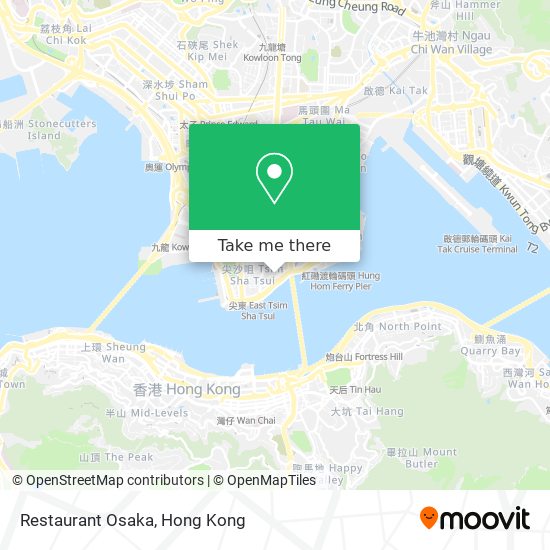 Restaurant Osaka map