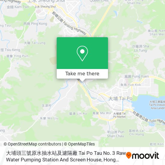 大埔頭三號原水抽水站及濾隔廠 Tai Po Tau No. 3 Raw Water Pumping Station And Screen House map