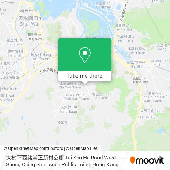 大樹下西路崇正新村公廁 Tai Shu Ha Road West Shung Ching San Tsuen Public Toilet map