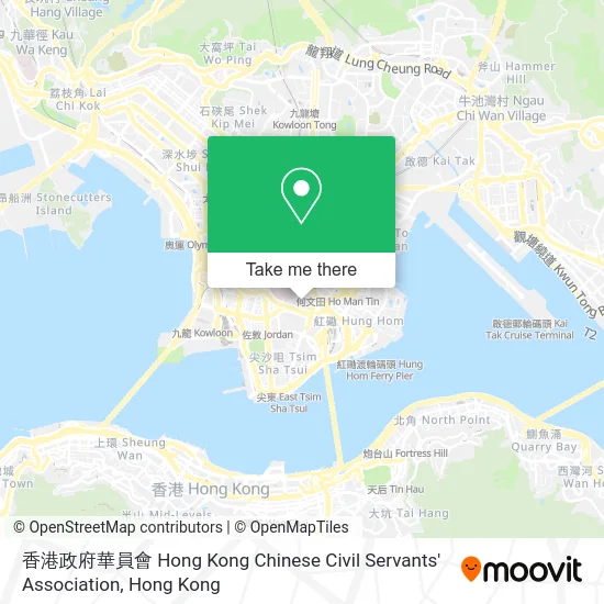 香港政府華員會 Hong Kong Chinese Civil Servants' Association map