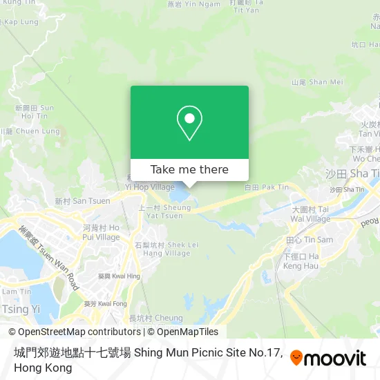 城門郊遊地點十七號場 Shing Mun Picnic Site No.17 map