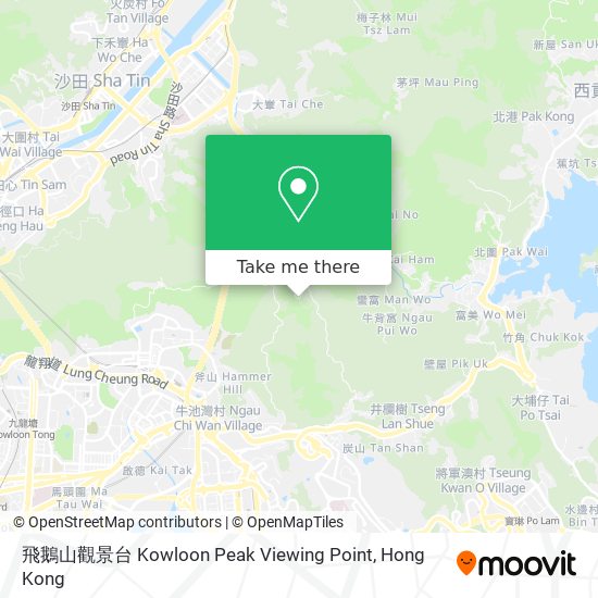 飛鵝山觀景台 Kowloon Peak Viewing Point map