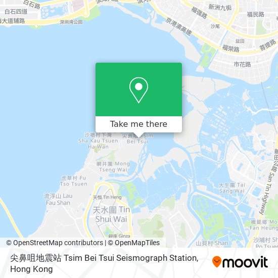 尖鼻咀地震站 Tsim Bei Tsui Seismograph Station地圖