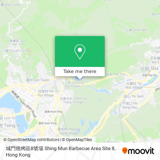 城門燒烤區8號場 Shing Mun Barbecue Area Site 8 map