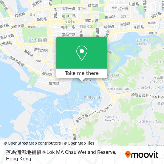 落馬洲濕地補償區Lok MA Chau Wetland Reserve map