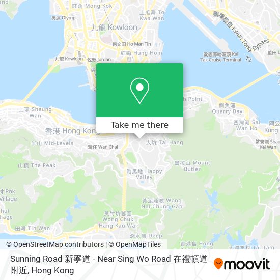 Sunning Road 新寧道 - Near Sing Wo Road 在禮頓道附近 map