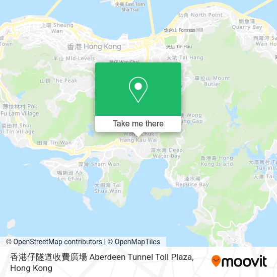 香港仔隧道收費廣場 Aberdeen Tunnel Toll Plaza地圖