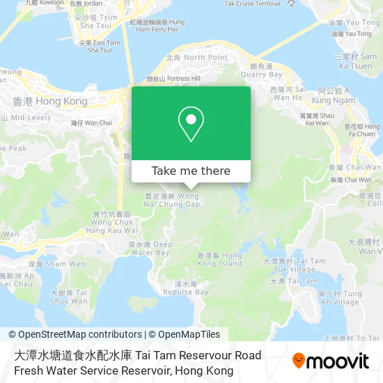 大潭水塘道食水配水庫 Tai Tam Reservour Road Fresh Water Service Reservoir map