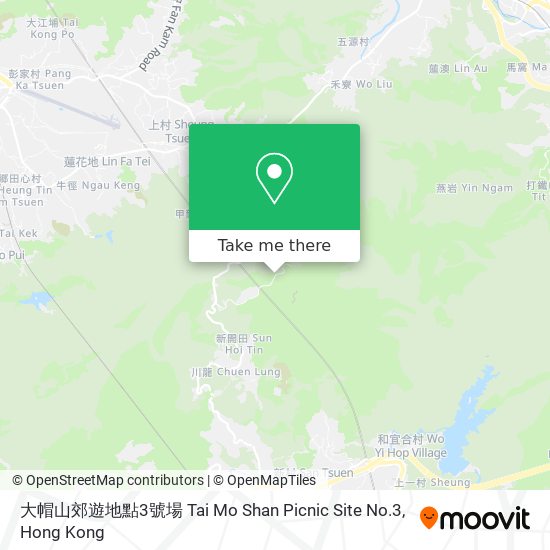 大帽山郊遊地點3號場 Tai Mo Shan Picnic Site No.3 map