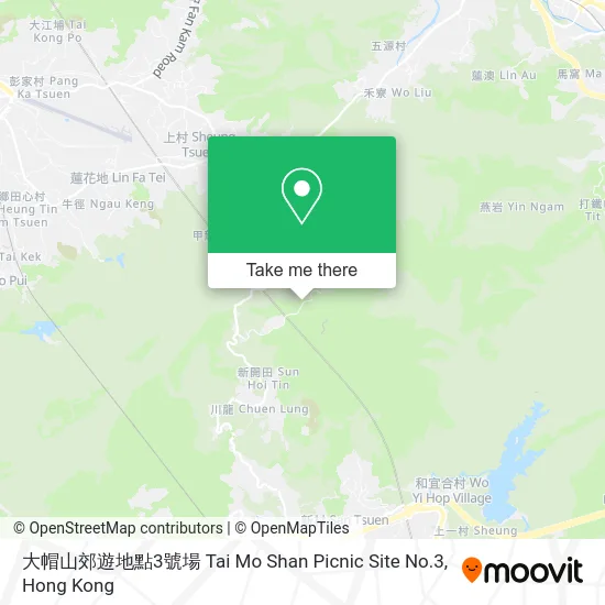 大帽山郊遊地點3號場 Tai Mo Shan Picnic Site No.3 map