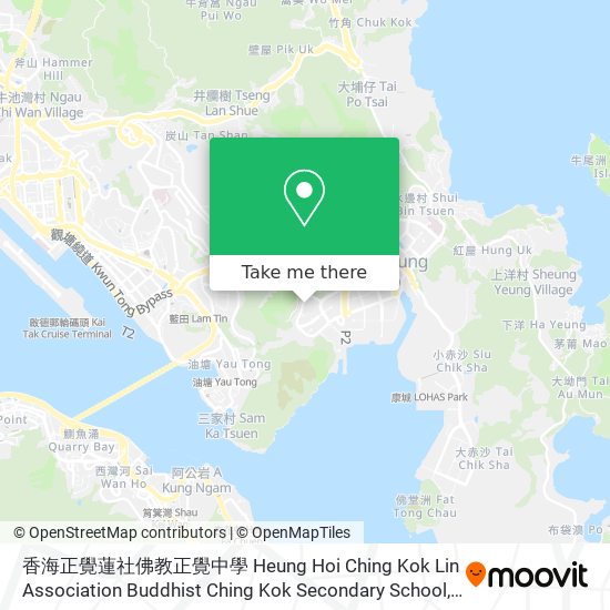 香海正覺蓮社佛教正覺中學 Heung Hoi Ching Kok Lin Association Buddhist Ching Kok Secondary School map