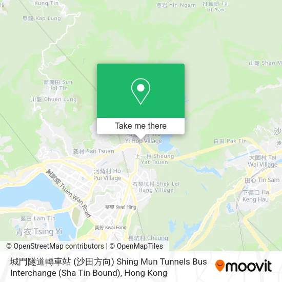 城門隧道轉車站 (沙田方向) Shing Mun Tunnels Bus Interchange (Sha Tin Bound)地圖