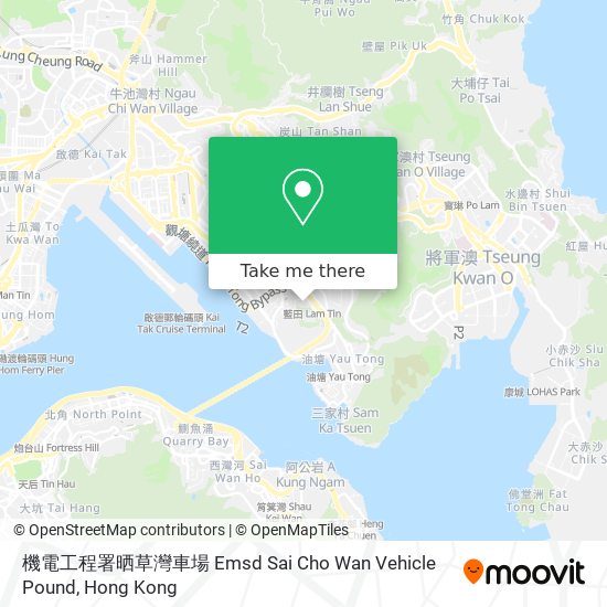 機電工程署晒草灣車場 Emsd Sai Cho Wan Vehicle Pound map