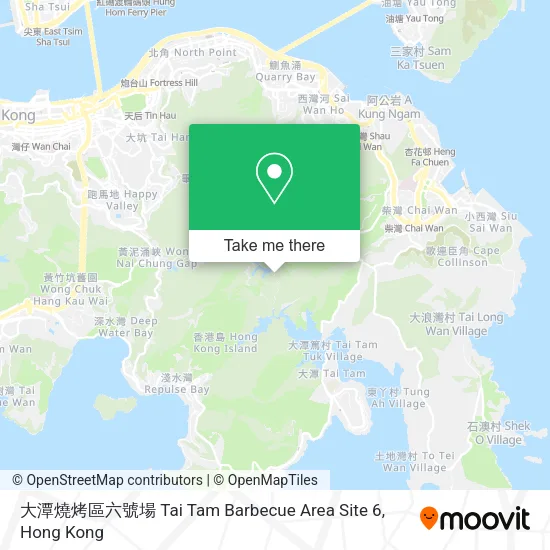 大潭燒烤區六號場 Tai Tam Barbecue Area Site 6 map
