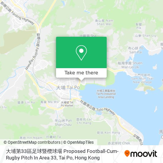 大埔第33區足球暨欖球場 Proposed Football-Cum-Rugby Pitch In Area 33, Tai Po map