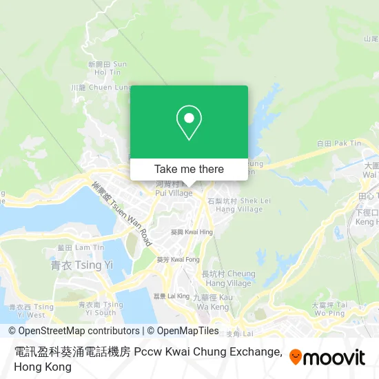 電訊盈科葵涌電話機房 Pccw Kwai Chung Exchange map