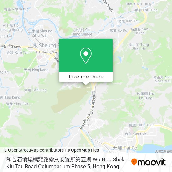 和合石墳場橋頭路靈灰安置所第五期 Wo Hop Shek Kiu Tau Road Columbarium Phase 5 map