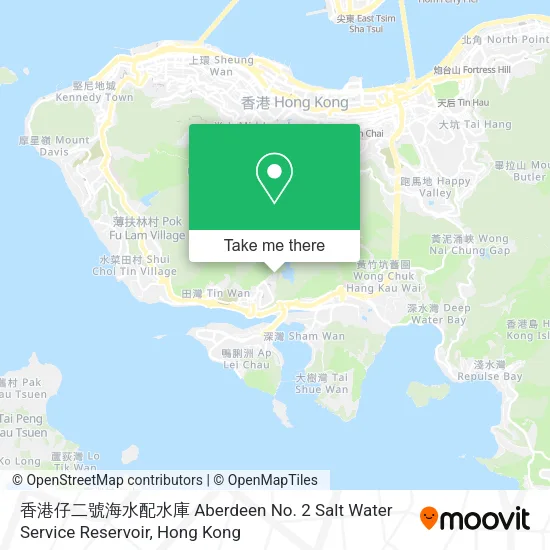 香港仔二號海水配水庫 Aberdeen No. 2 Salt Water Service Reservoir map
