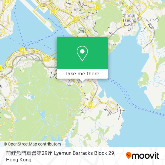 前鯉魚門軍營第29座 Lyemun Barracks Block 29 map