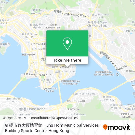 紅磡市政大廈體育館 Hung Hom Municipal Services Building Sports Centre map