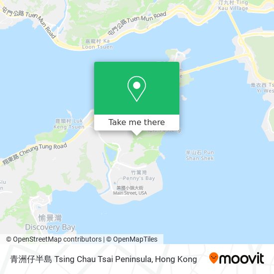 青洲仔半島 Tsing Chau Tsai Peninsula map