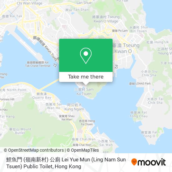 鯉魚門 (嶺南新村) 公廁 Lei Yue Mun (Ling Nam Sun Tsuen) Public Toilet map