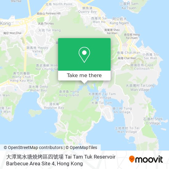 大潭篤水塘燒烤區四號場 Tai Tam Tuk Reservoir Barbecue Area Site 4 map