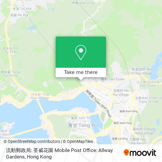 流動郵政局: 荃威花園 Mobile Post Office: Allway Gardens map